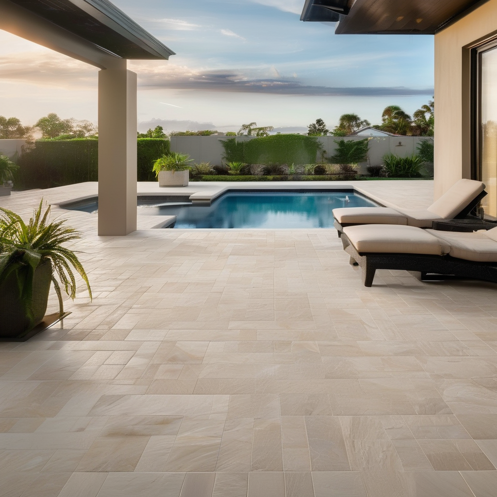 Coral & Ivory Herringbone Mosaic