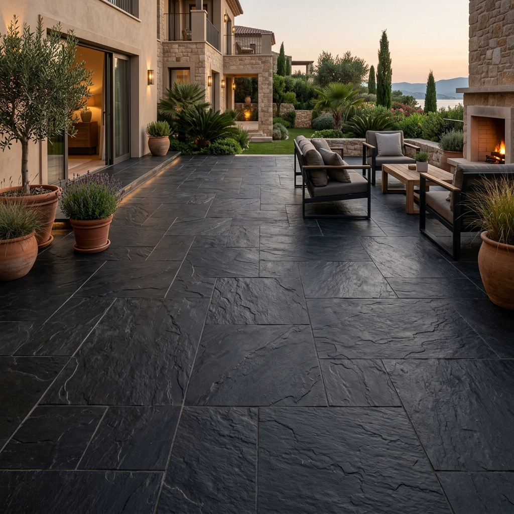 Royal Black Slate Pavers