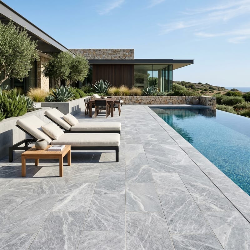 Tundra Gray Marble Pavers