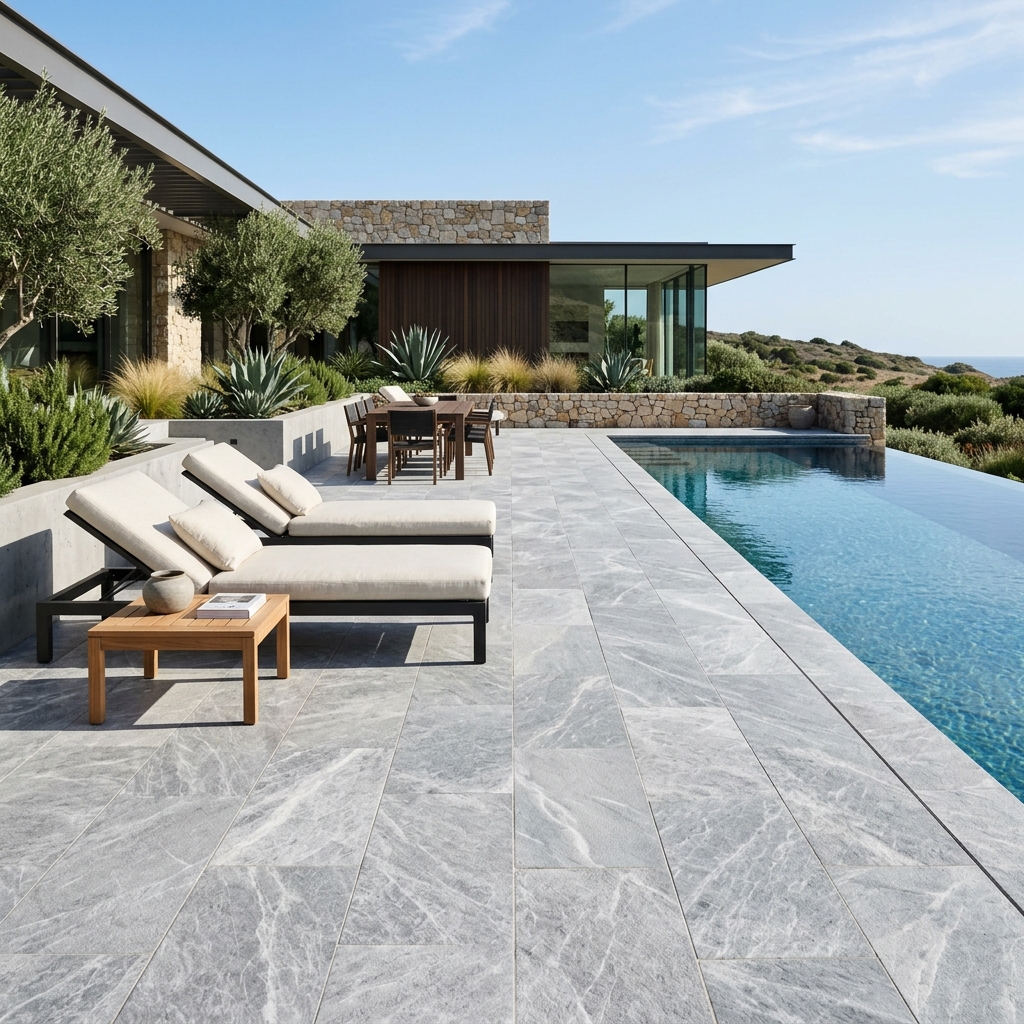 Tundra Gray Marble Pavers