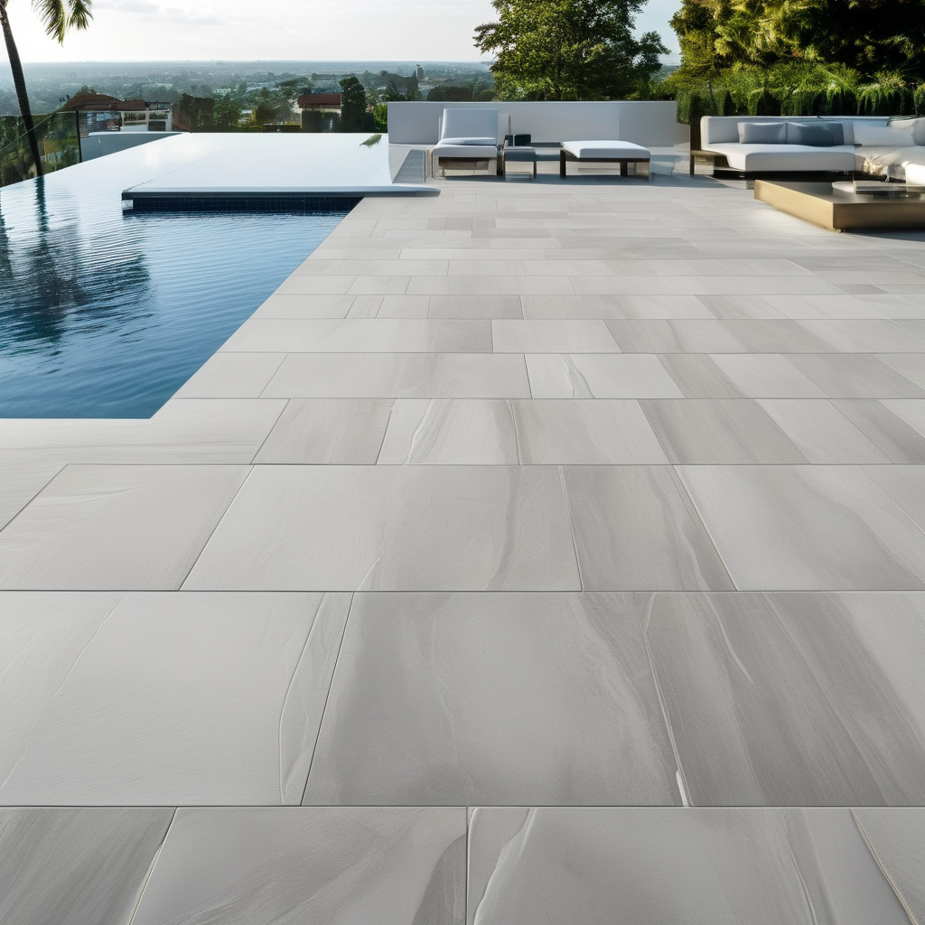White Gray Marble Herringbone Mosaic
